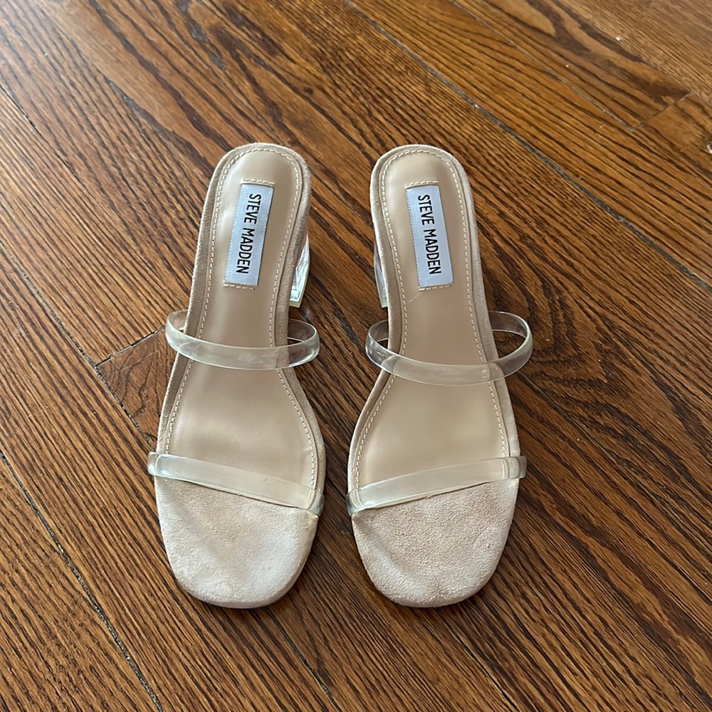 Steve Madden block heels nude